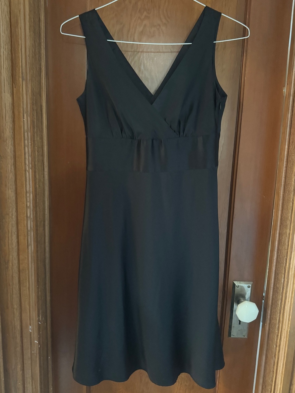 J. Crew Black Silk V-Neck Dress